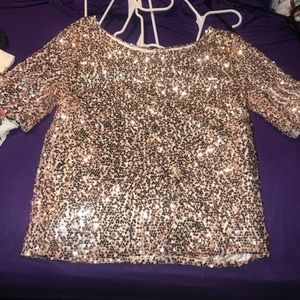 Rose gold sequin top